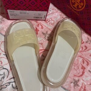 Tory Burch New Ivory Slide Sandals